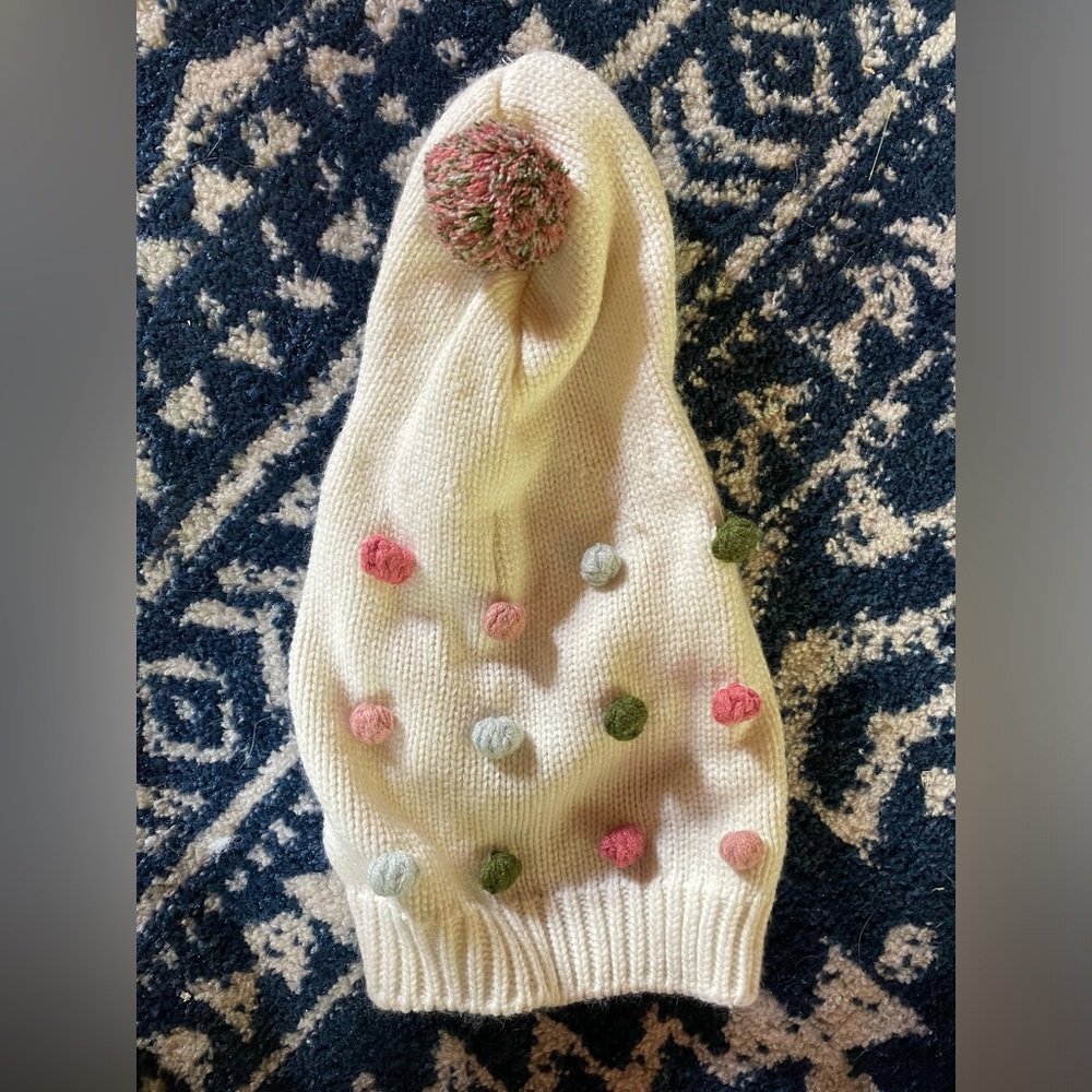 Dog hoodie with pom poms XS